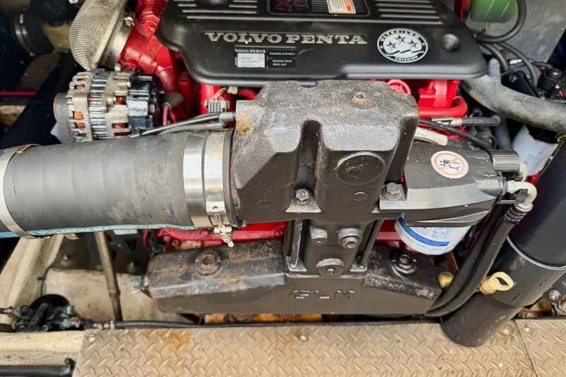 Slide: The Image of Volvo Penta engine in a 2009 Regal 4080 boat, showcasing mechanical components. - 29