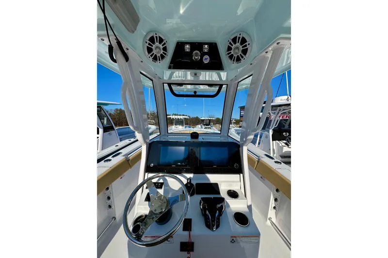 Slide: The Image of Interior view of 2024 Sportsman Open 262 Center Console boat. - 5