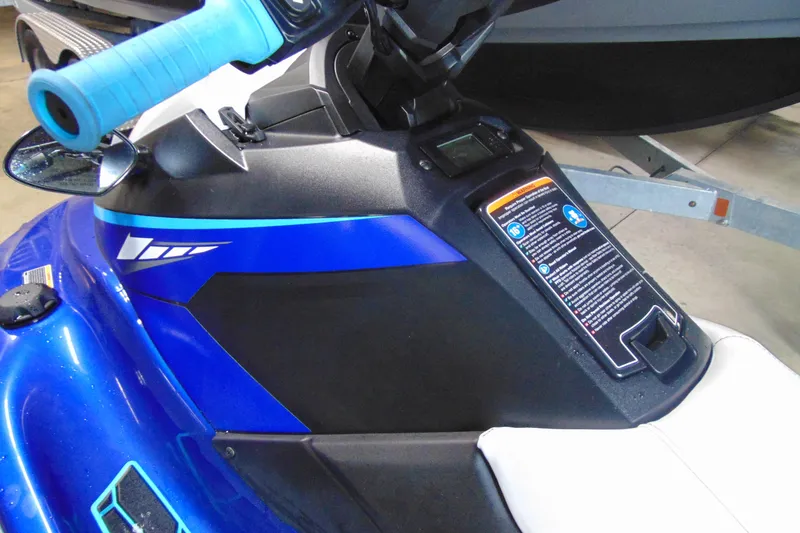 Slide: The Image of 2024 Yamaha WaveRunner JetBlaster with blue accents and detailed control panel. - 6