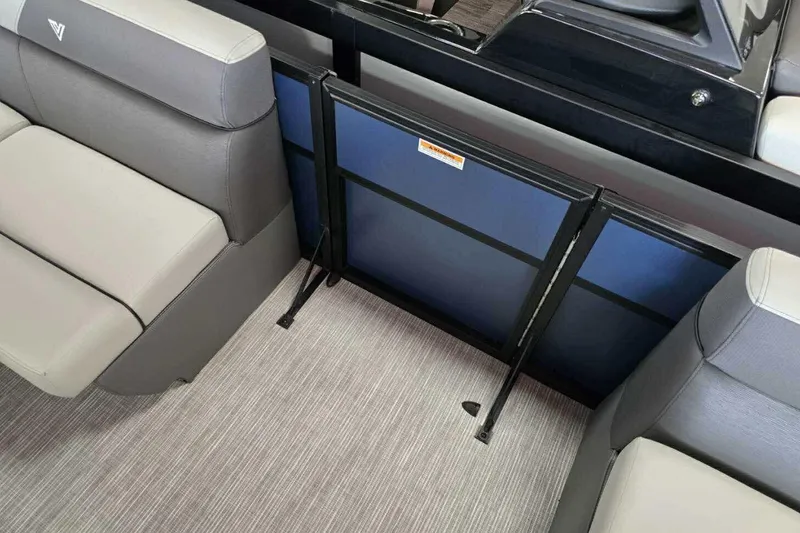 Slide: The Image of Interior seating of 2026 Viaggio V20C boat with modern design and foldable table. - 13