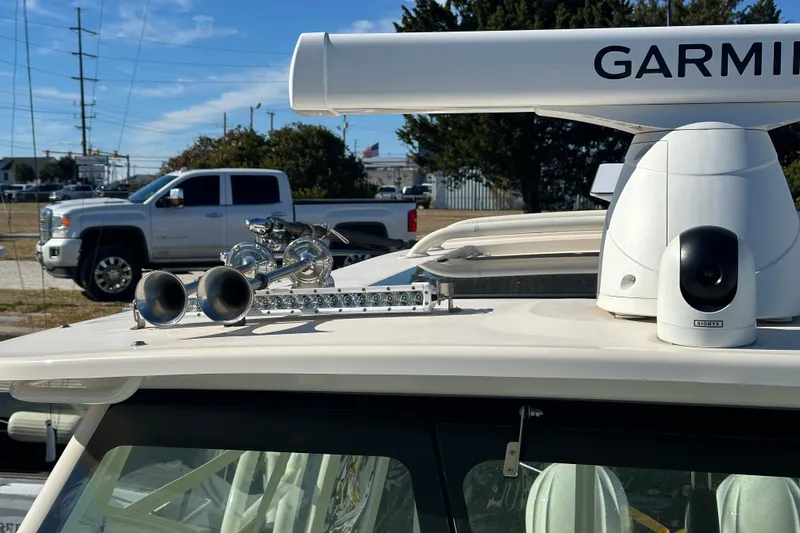 Slide: The Image of 2024 Grady-White Express 330 boat with Garmin radar and horn system. - 8