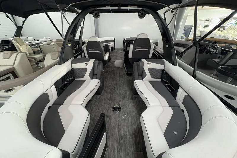 The Image of Luxurious interior of 2026 Viaggio D24U A-T boat with elegant seating and modern design. - 1