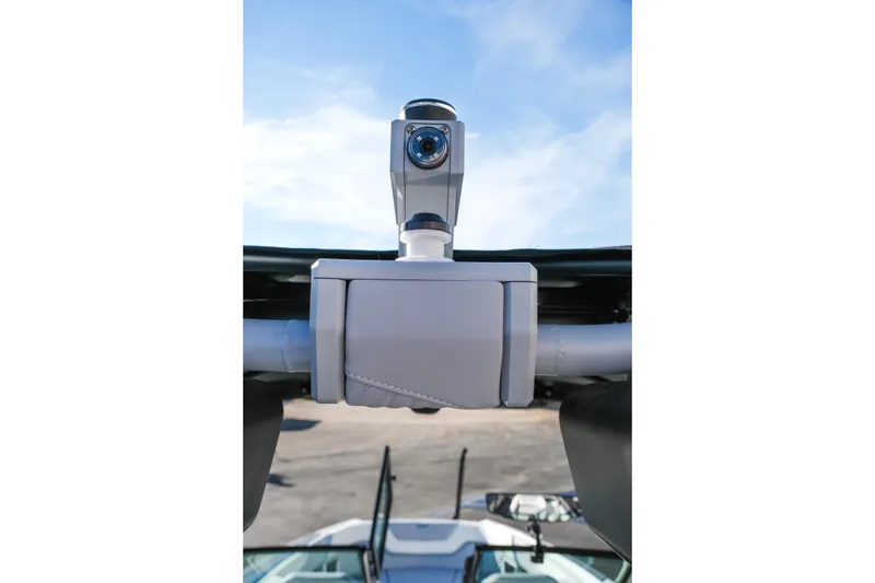 Slide: The Image of 2026 MasterCraft XStar 25 boat camera system under clear blue sky. - 37