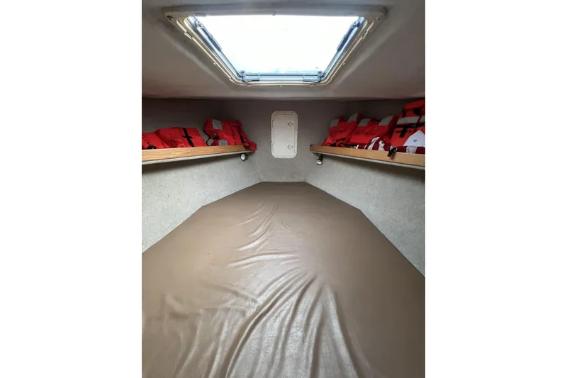 Slide: The Image of Interior cabin of 2006 Provincial 42 Lobster Boat with life jackets. - 26