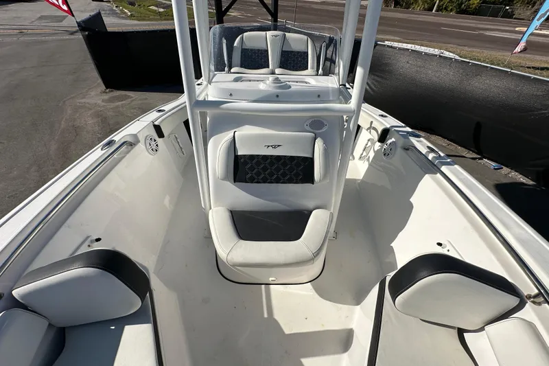 Slide: The Image of Control panel of 2023 Tidewater 210 CC Adventure boat with labeled switches. - 26