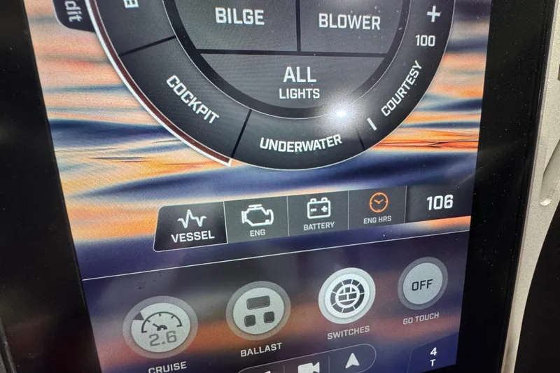 Slide: The Image of Interior view of 2021 Tigé 25ZX boat with dual air vents. - 29