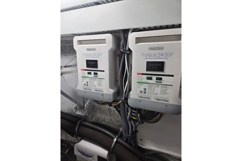 Slide: The Image of Electrical system of 2018 Cruisers Yachts 54 Cantius with ProNautic chargers. - 28