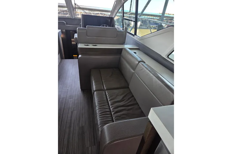 Slide: The Image of Interior of 2018 Cruisers Yachts 54 Cantius with leather seating and modern design. - 30