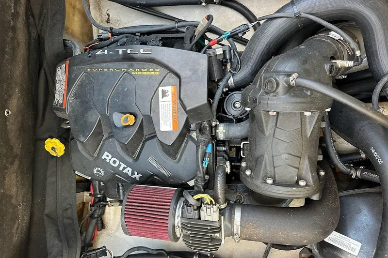 Slide: The Image of Engine of 2017 Scarab 165 HO boat, featuring Rotax 4-TEC supercharged intercooler. - 20