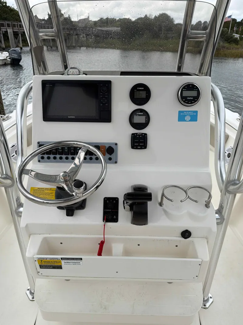 Slide: The Image of Control console of Key West 219 FS boat, 2023 model. - 5