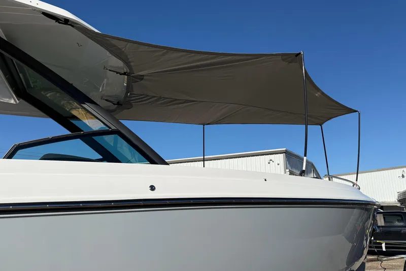 Slide: The Image of 2026 Monterey Elite 30 OB with sunshade on deck. - 24