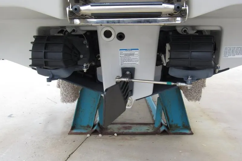 Slide: The Image of 2025 Yamaha Boats AR250 jet propulsion system on a stand. - 9