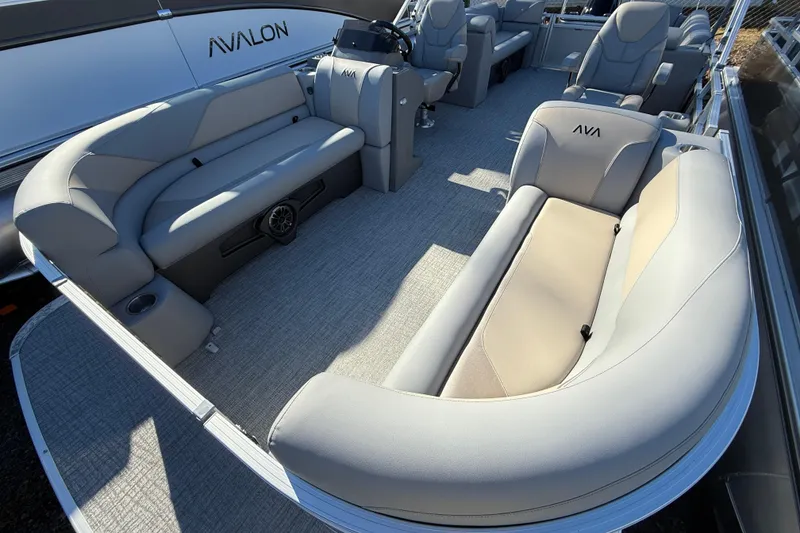 Slide: The Image of 2026 Avalon Venture Quad Lounger interior with luxurious seating and modern design. - 5