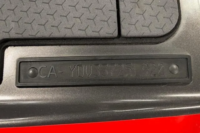 Slide: The Image of 2020 Sea-Doo RXT-X 300 hull identification number plate, close-up view. - 14