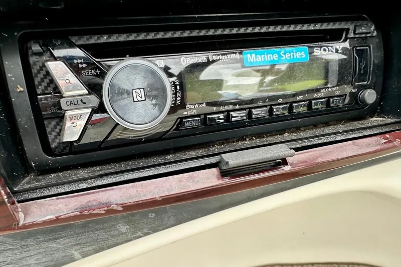 Slide: The Image of Sony Marine Series stereo in a 2004 Bennington RL 210 boat dashboard. - 25