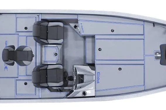Slide: The Image of 2026 Xpress H20 Bass boat interior with seating and storage compartments. - 8