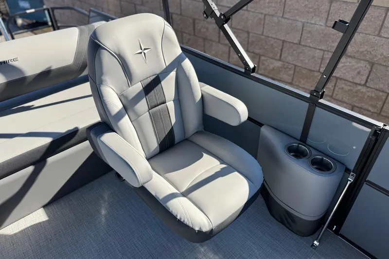 Slide: The Image of Luxurious seating on 2026 Berkshire 22UL CTS boat with cup holders and stylish design. - 15