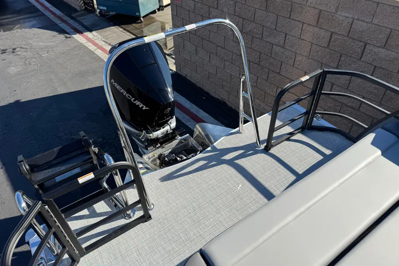 Slide: The Image of 2026 Berkshire 22UL CTS boat with Mercury engine, rear deck view. - 21