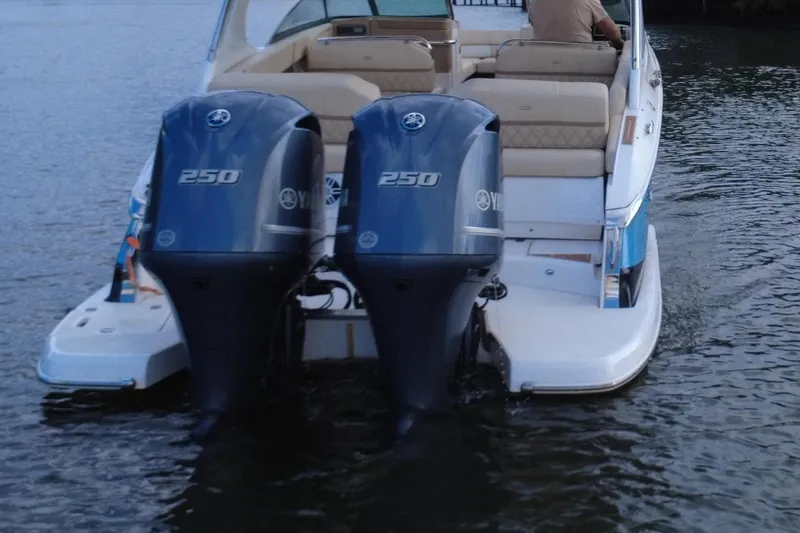Slide: The Image of 2018 Regal 29 OBX with twin Yamaha 250 outboard engines. - 9