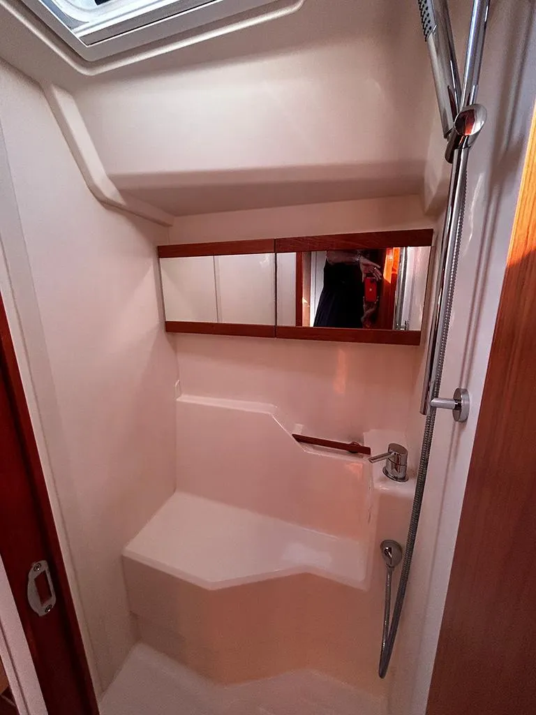 Slide: The Image of Bathroom in Hanse 455 sailboat, year 2016. - 20