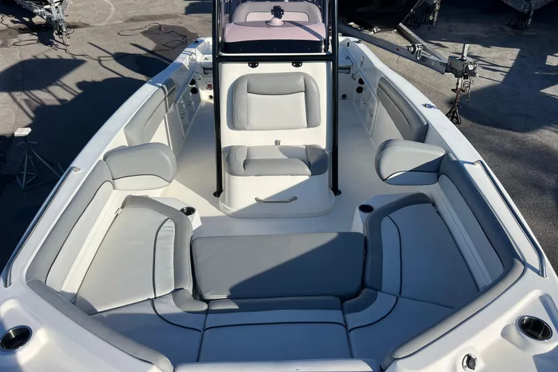 Slide: The Image of 2021 NauticStar 231 Hybrid boat interior with spacious seating and modern design. - 13