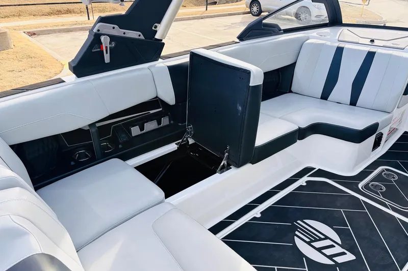 Slide: The Image of 2024 Malibu Wakesetter 22 LSV interior with sleek seating and modern design. - 20