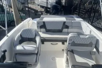 Slide: The Image of 2023 Bayliner VR5 Bowrider OB interior with stylish seating and modern design. - 9
