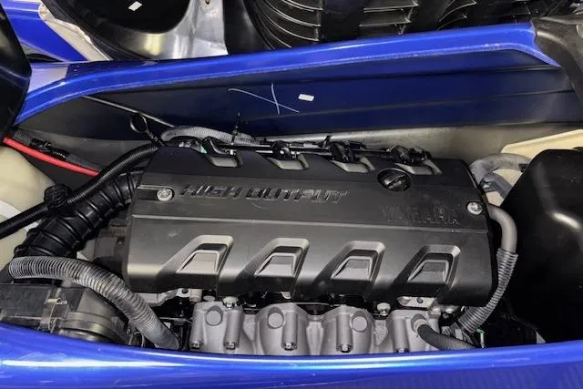 Slide: The Image of 2014 Yamaha WaveRunner FX Cruiser HO engine compartment, showcasing high output engine components. - 14