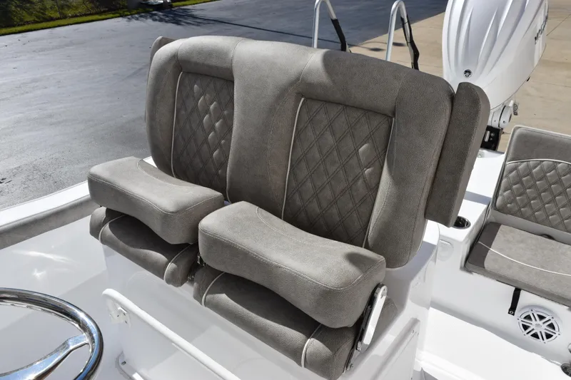 Slide: The Image of Luxurious seating on 2026 Sea Hunt BX 25 FS boat with diamond-stitched upholstery. - 14