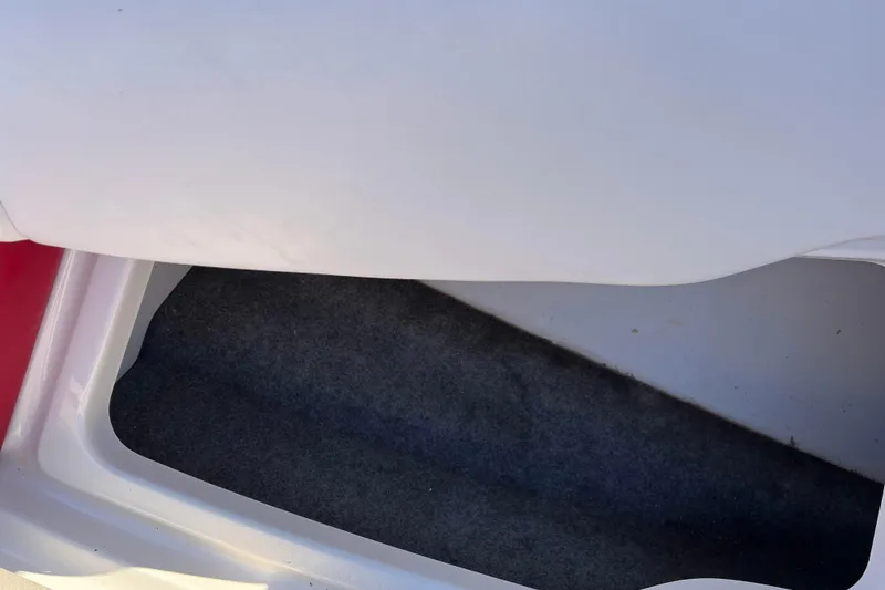 Slide: The Image of Storage compartment of 2010 Chaparral 216 SSi boat, featuring carpeted interior. - 56