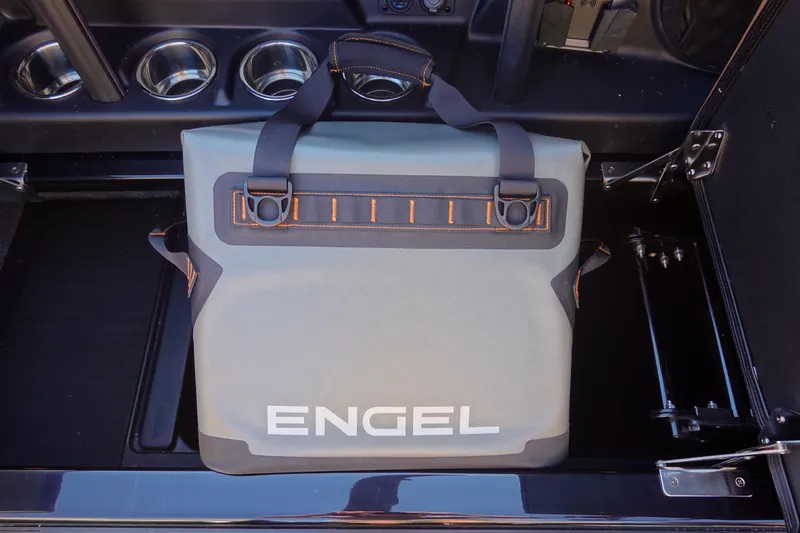 Slide: The Image of Engel cooler bag in 2026 Malibu Wakesetter 23 LSV boat storage compartment. - 29