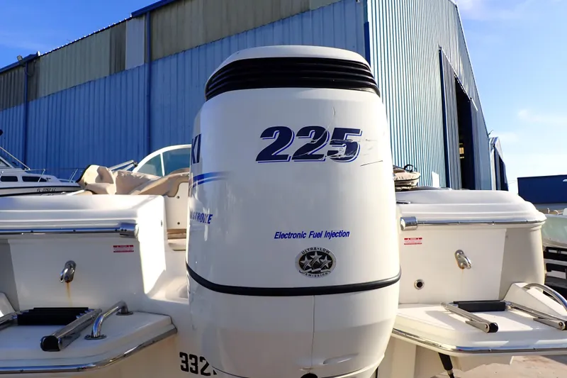Slide: The Image of 2015 Pioneer 222 Venture boat with Suzuki 225 outboard engine, electronic fuel injection. - 56