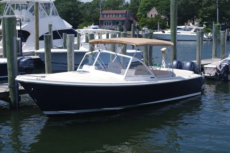 Slide: The Image of 2019 Limestone 26 boat with Yamaha engine on a sunny day. - 18