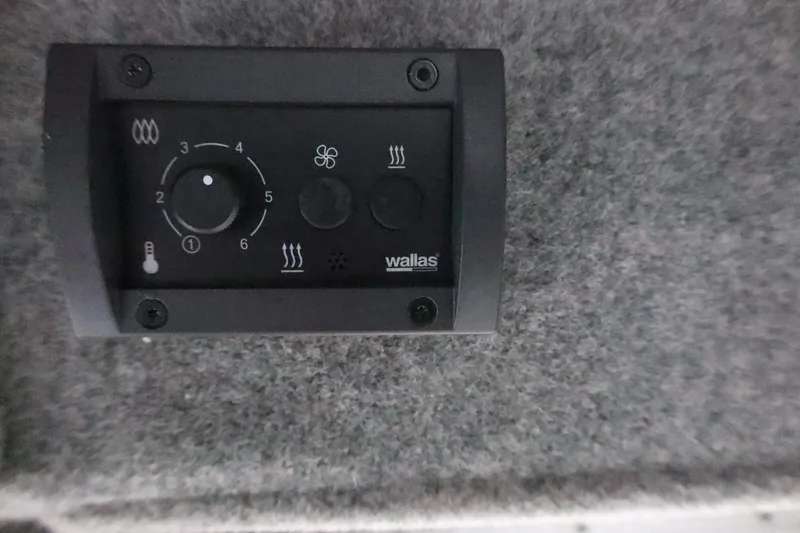 Slide: The Image of Control panel of a 2026 Thunder Jet 28 Pilot boat, featuring Wallas heating system. - 38