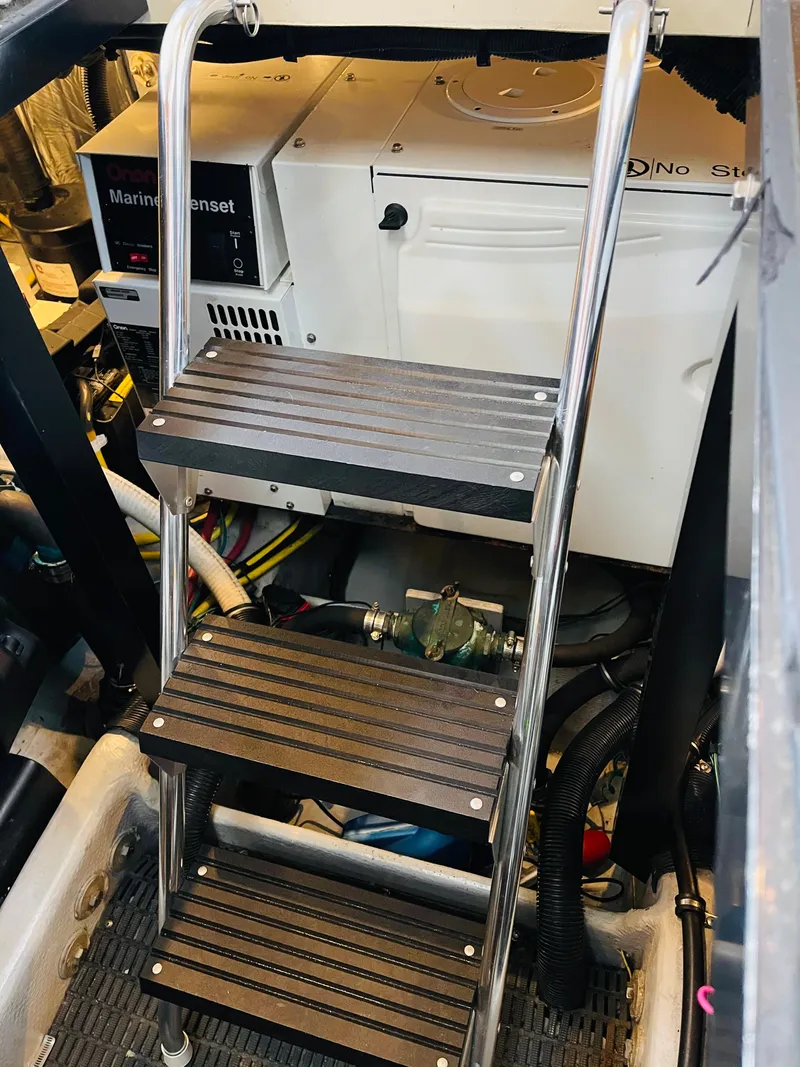 Slide: The Image of Engine room ladder of 2006 Meridian 408 Motoryacht. - 14