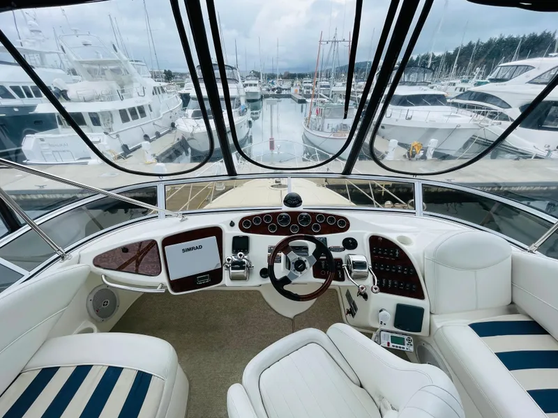 Slide: The Image of Interior view of 2006 Meridian 408 Motoryacht in harbor. - 22