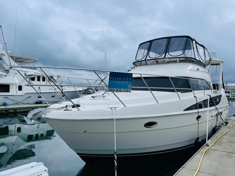 Slide: The Image of 2006 Meridian 408 Motoryacht docked at marina. - 25