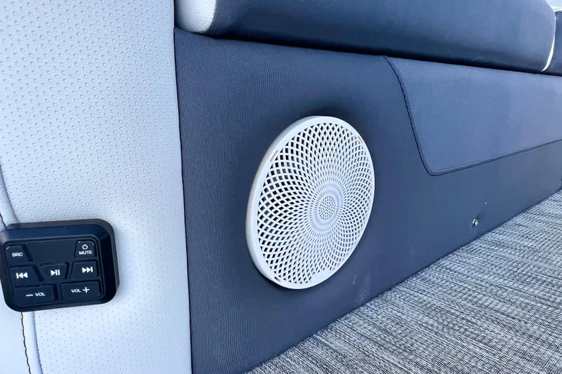 Slide: The Image of 2023 Barletta Corsa 23UC interior speaker and control panel detail. - 23