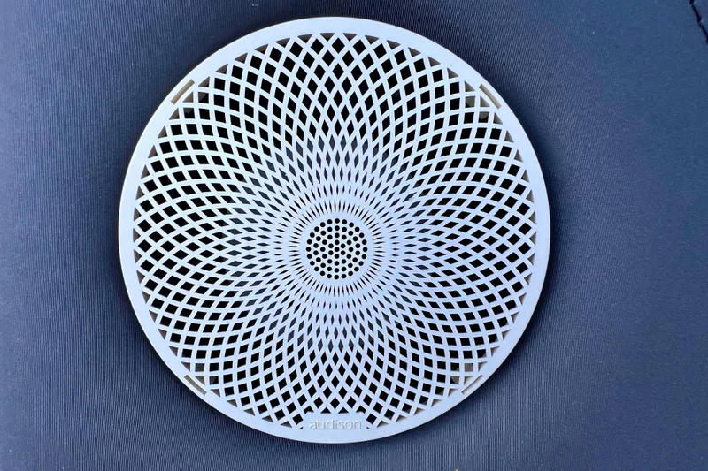 Slide: The Image of Intricate speaker grille design on 2023 Barletta Corsa 23UC boat. - 24