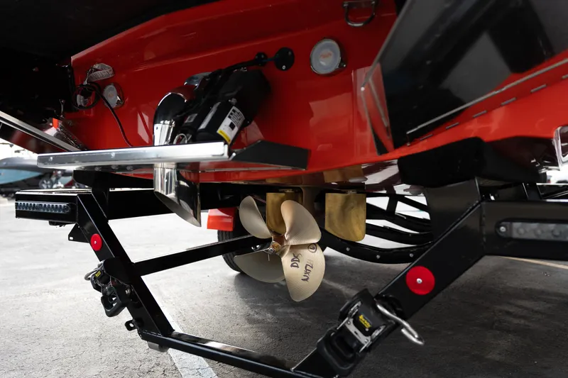 Slide: The Image of 2026 MasterCraft NXT24 boat propeller and trailer detail, showcasing engineering and design. - 8
