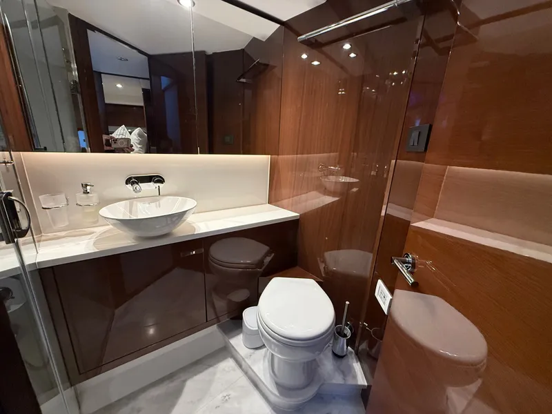 Slide: The Image of Luxurious bathroom in a 2018 Princess F49 yacht. - 14