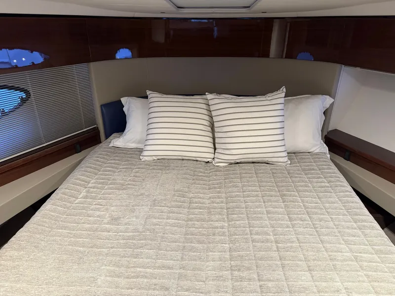 Slide: The Image of Luxurious bedroom in 2018 Princess F49 yacht model. - 19