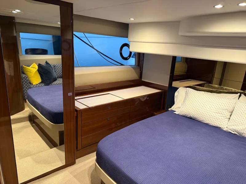 Slide: The Image of Luxurious cabin of the 2018 Princess F49 yacht. - 21