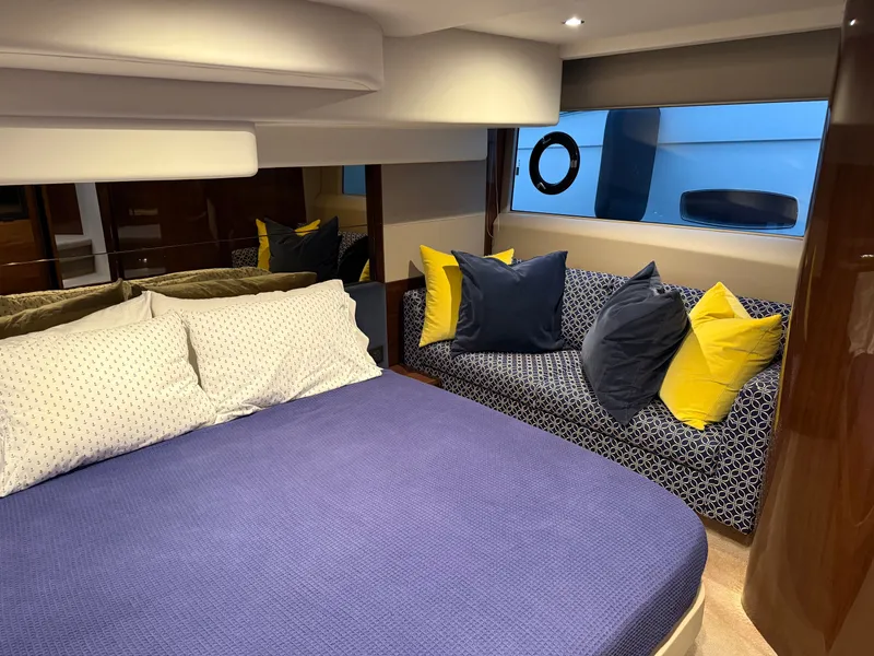 Slide: The Image of Luxurious cabin of the 2018 Princess F49 yacht. - 22