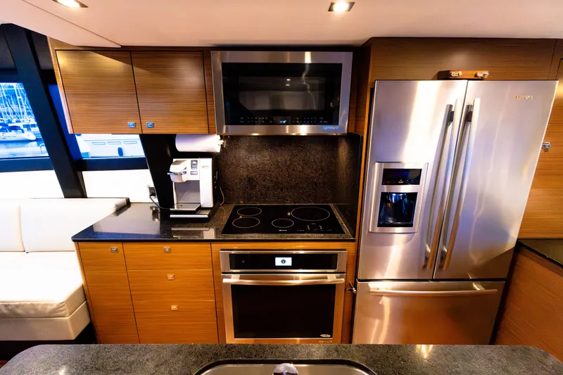 Slide: The Image of Modern kitchen on Ocean Alexander Evolution yacht, 2017 model. - 12