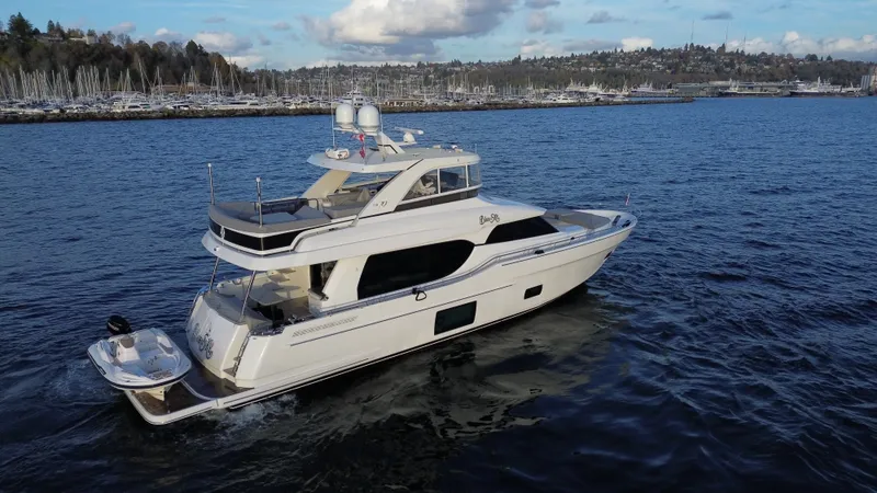 Slide: The Image of Luxury yacht Ocean Alexander Evolution 2017 on calm waters. - 2