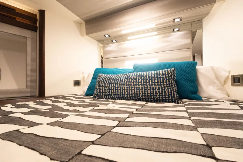 Slide: The Image of Luxurious bedroom in Ocean Alexander Evolution 2017 yacht model. - 23