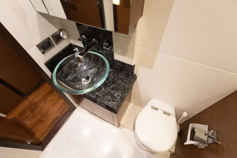 Slide: The Image of Luxurious bathroom on the 2017 Ocean Alexander Evolution yacht. - 30