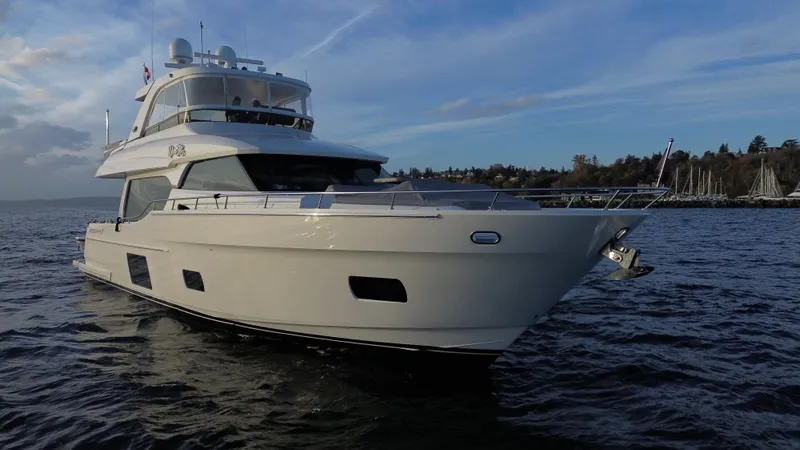 Slide: The Image of Luxury yacht Ocean Alexander Evolution 2017 on calm waters. - 4