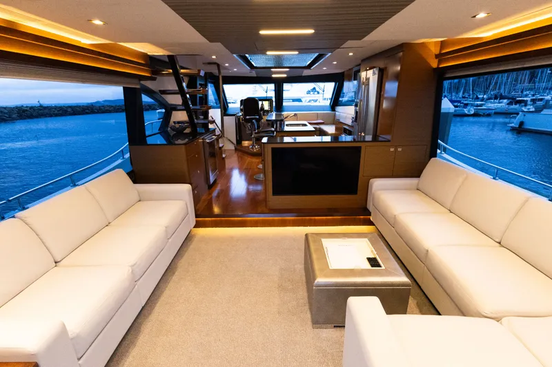 Slide: The Image of Luxurious interior of Ocean Alexander Evolution yacht, 2017 model. - 8